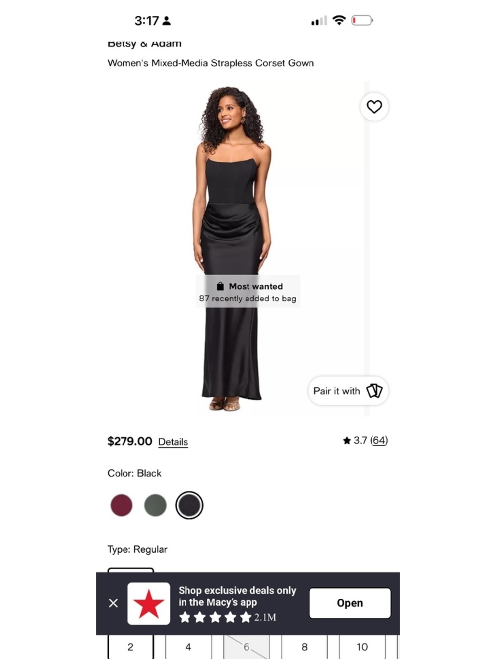 Women's Mixed-Media Strapless Corset Gown